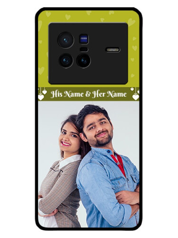 Custom Vivo X80 5G Custom Glass Phone Case - You & Me Heart Design