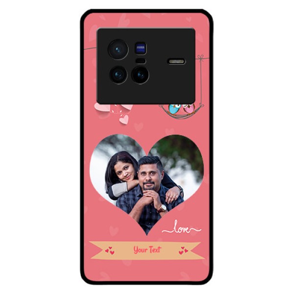 Vivo X80 5G Personalized Glass Phone Case - Peach Color Love Design