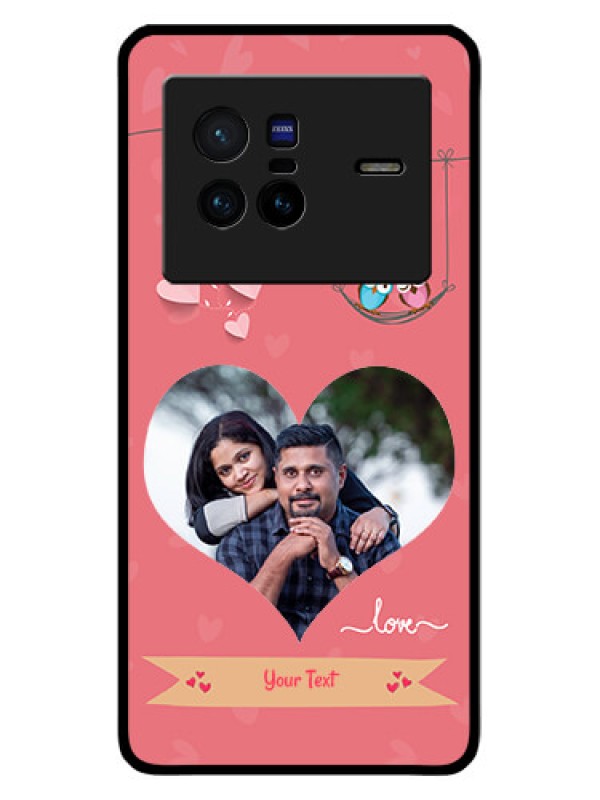 Custom Vivo X80 5G Personalized Glass Phone Case - Peach Color Love Design