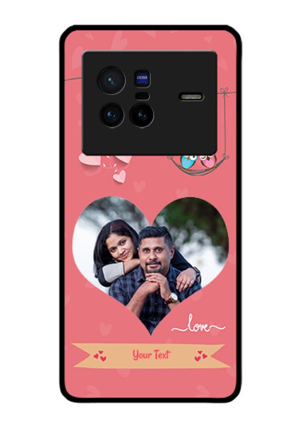 Vivo X80 5G Personalized Glass Phone Case - Peach Color Love Design