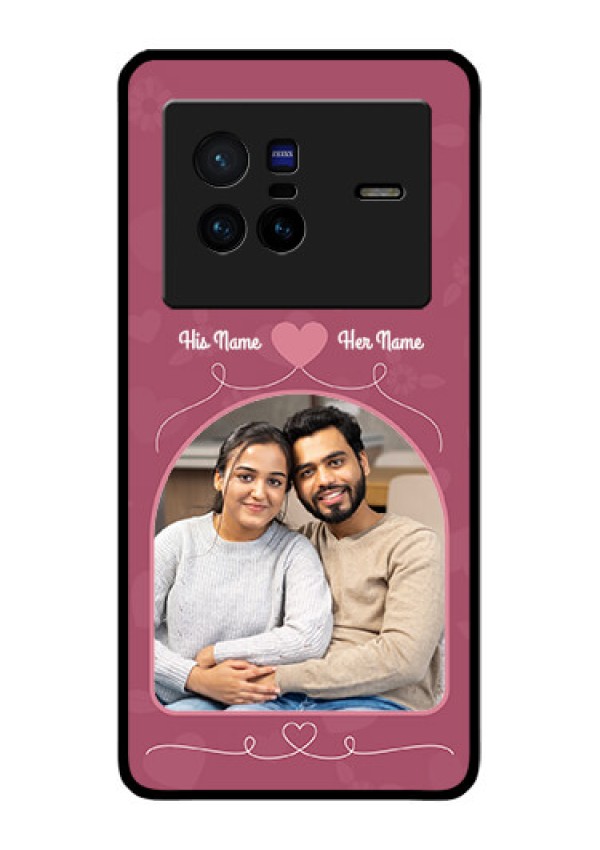Vivo X80 5G Photo Printing on Glass Case - Love Floral Design