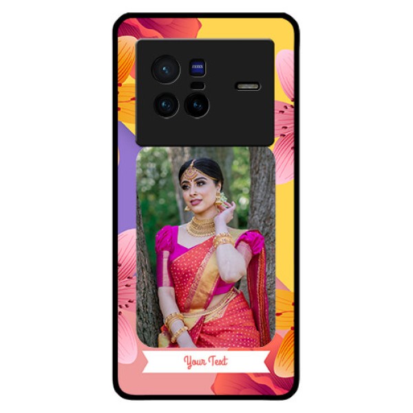 Vivo X80 5G Custom Glass Mobile Case - 3 Image With Vintage Floral Design Vivo X80 5G Custom Glass Mobile Case - 3 Image With Vintage Floral Design