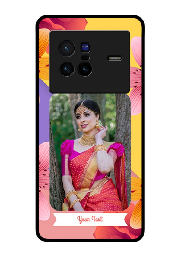 Vivo X80 5G Custom Glass Mobile Case - 3 Image With Vintage Floral Design