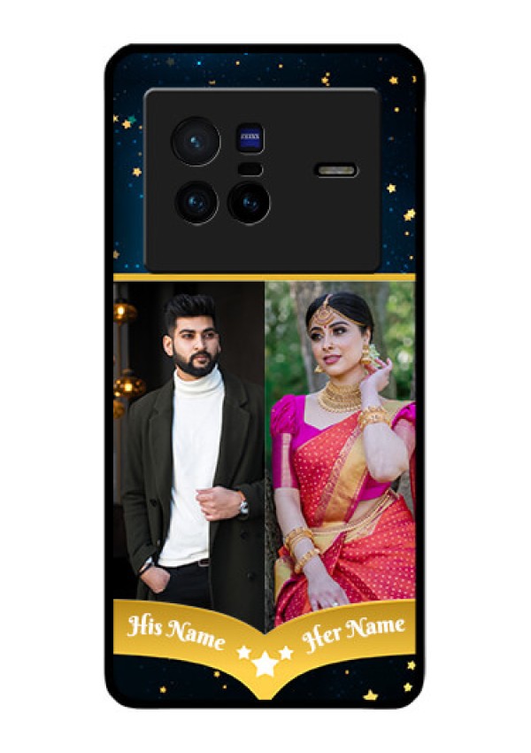 Vivo X80 5G Custom Glass Phone Case - Galaxy Stars Backdrop Design