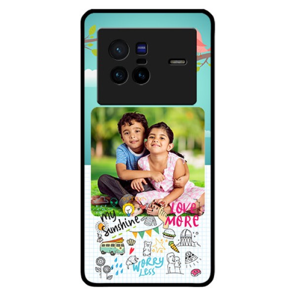 Vivo X80 5G Photo Printing on Glass Case - Doodle love Design