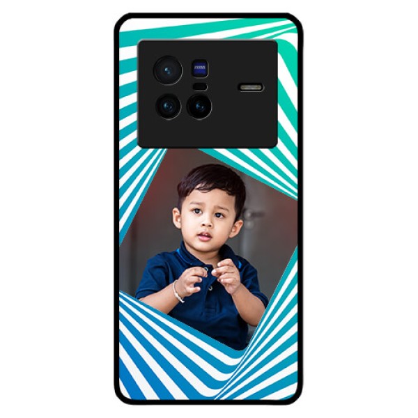 Vivo X80 5G Personalized Glass Phone Case - Abstract Spiral Design