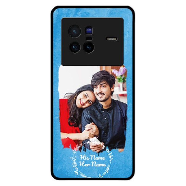 Vivo X80 5G Custom Glass Phone Case - Blue Color Vintage Design