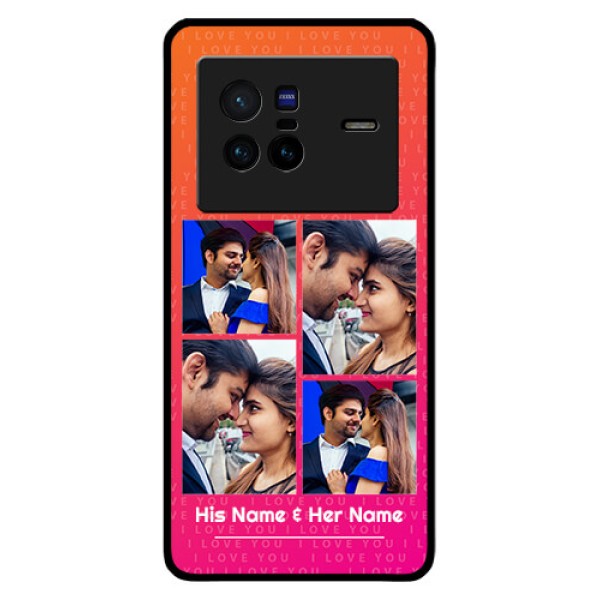 Vivo X80 5G Custom Glass Phone Case - I Love You Pink Design