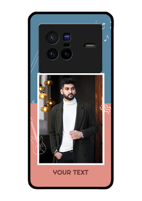 Vivo X80 5G Photo Printing on Glass Case - with Color Musical Note Design