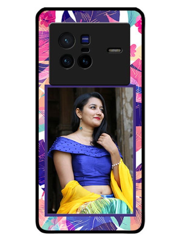 Custom Vivo X80 5G Custom Glass Mobile Case - Abstract Floral Design