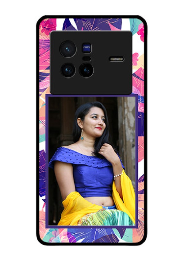 Vivo X80 5G Custom Glass Mobile Case - Abstract Floral Design