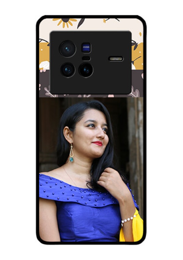 Vivo X80 5G Custom Glass Phone Case - Stylish Floral Design