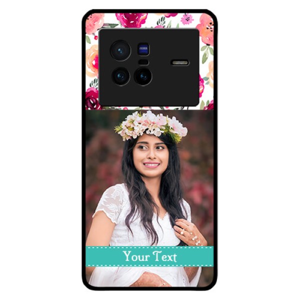 Vivo X80 5G Custom Glass Phone Case - Watercolor Floral Design