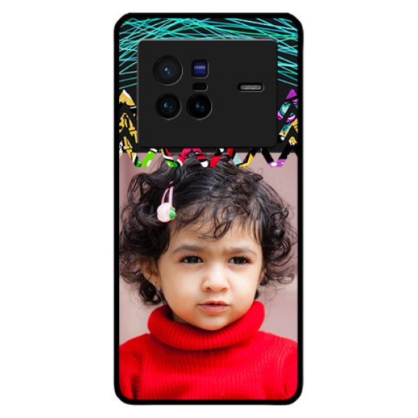 Vivo X80 5G Personalized Glass Phone Case - Neon Abstract Design