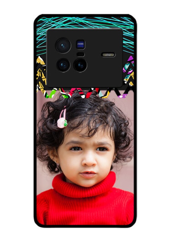 Vivo X80 5G Personalized Glass Phone Case - Neon Abstract Design