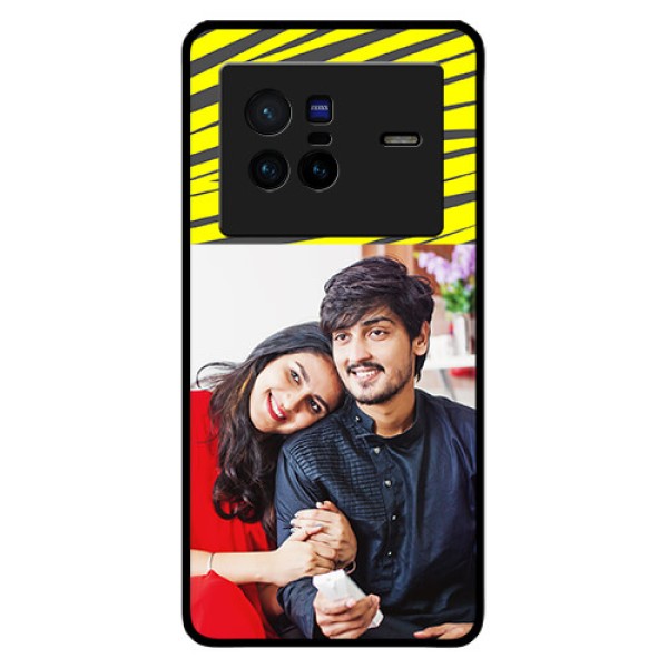 Vivo X80 5G Photo Printing on Glass Case - Yellow Abstract Design