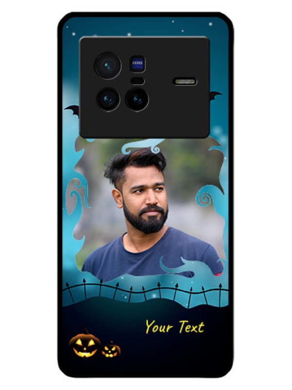 Custom Vivo X80 5G Custom Glass Phone Case - Halloween frame design