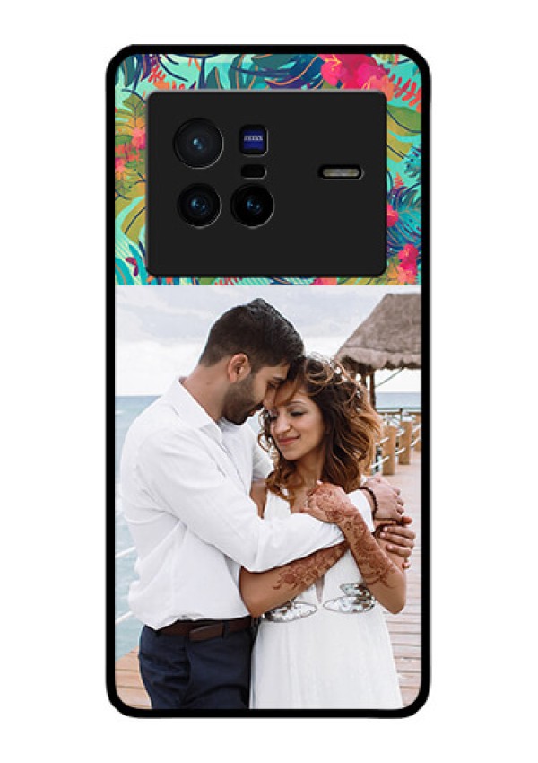 Vivo X80 5G Photo Printing on Glass Case - Watercolor Floral Design