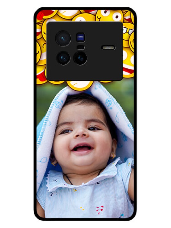 Custom Vivo X80 5G Custom Glass Mobile Case - with Smiley Emoji Design