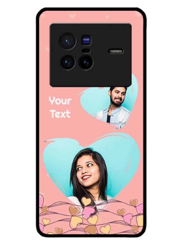 Custom Vivo X80 5G Custom Glass Mobile Case - Love Doodle Design