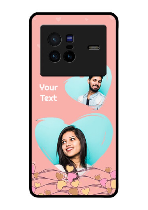 Vivo X80 5G Custom Glass Mobile Case - Love Doodle Design