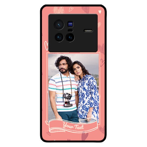 Vivo X80 5G Custom Glass Phone Case - Love doodle art Design