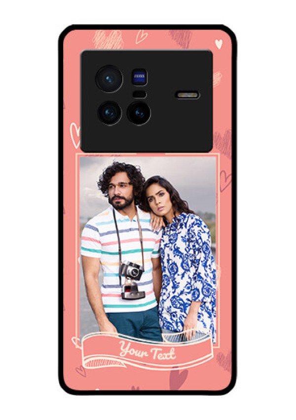 Vivo X80 5G Custom Glass Phone Case - Love doodle art Design