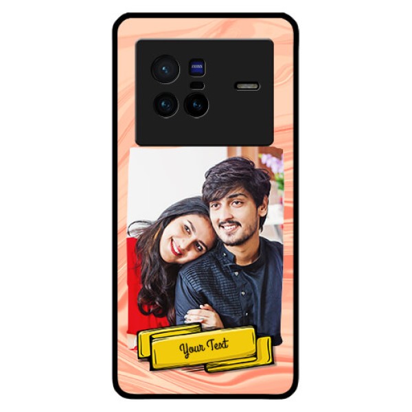 Vivo X80 5G Personalized Glass Phone Case - Marble Texture Design