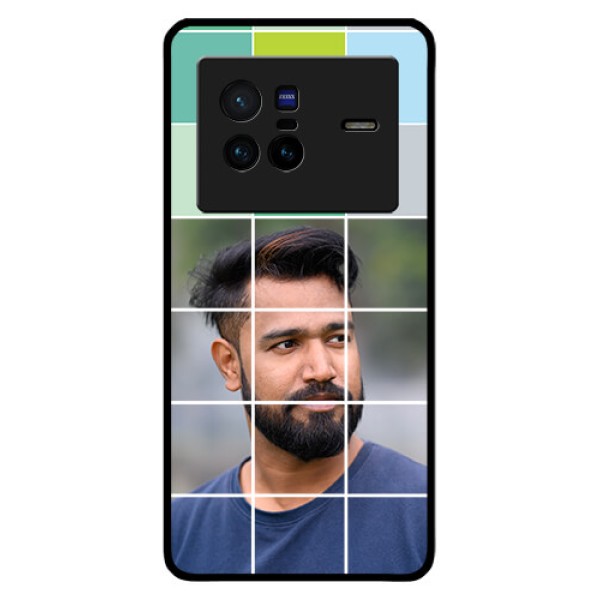 Vivo X80 5G Photo Printing on Glass Case - with white box pattern