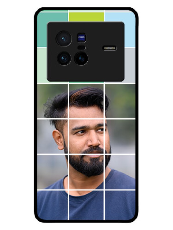 Custom Vivo X80 5G Photo Printing on Glass Case - with white box pattern