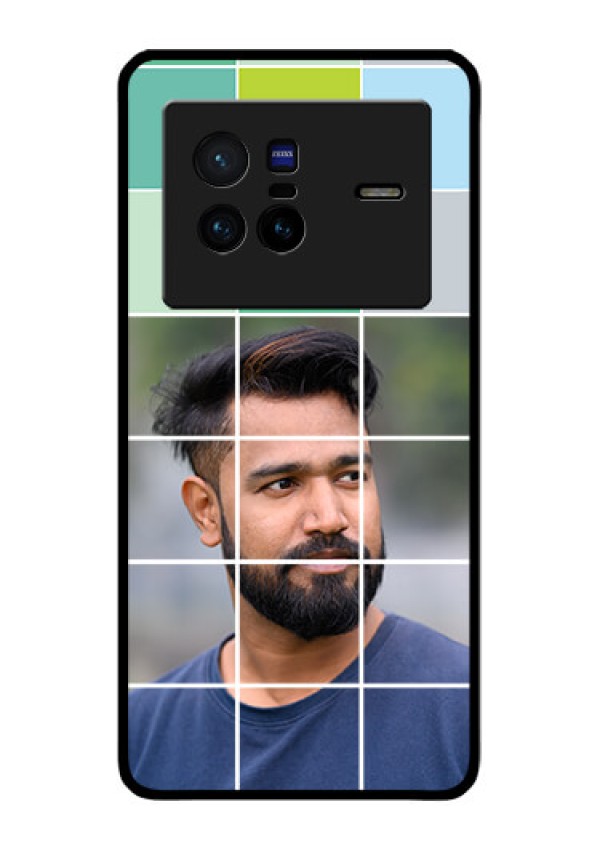 Vivo X80 5G Photo Printing on Glass Case - with white box pattern