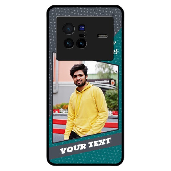 Vivo X80 5G Personalized Glass Phone Case - Background Pattern Design with Quote Vivo X80 5G Personalized Glass Phone Case - Background Pattern Design with Quote
