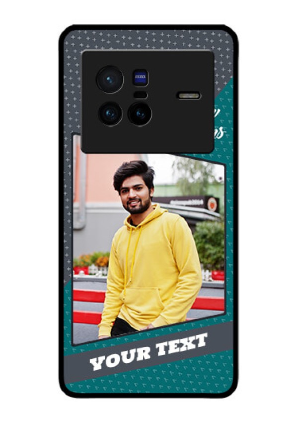 Vivo X80 5G Personalized Glass Phone Case - Background Pattern Design with Quote