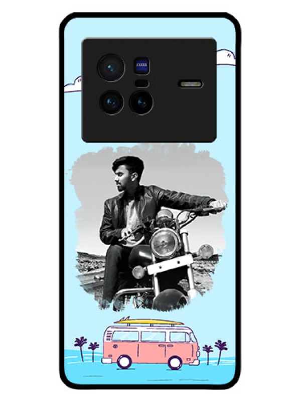 Custom Vivo X80 5G Photo Printing on Glass Case - Travel & Adventure Design