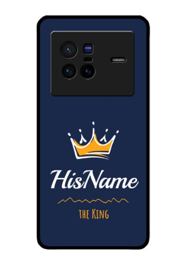 Vivo X80 5G Glass Phone Case King with Name