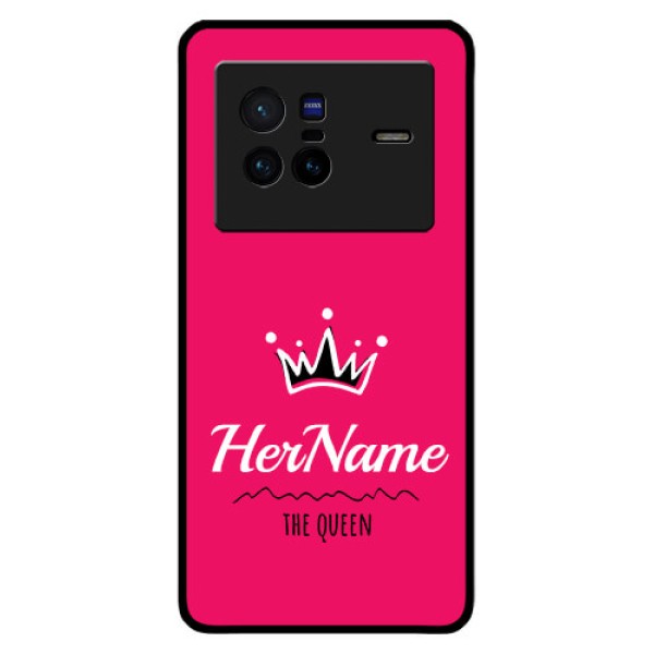Vivo X80 5G Glass Phone Case Queen with Name Vivo X80 5G Glass Phone Case Queen with Name