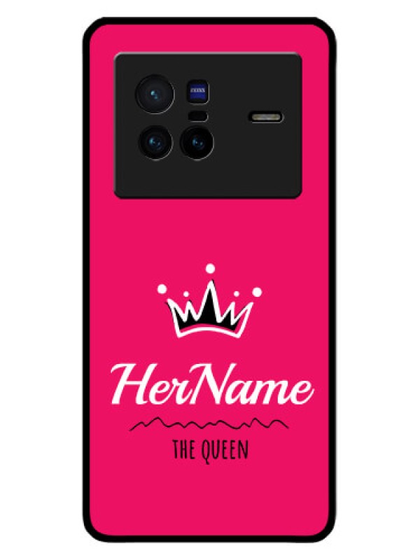 Custom Vivo X80 5G Glass Phone Case Queen with Name