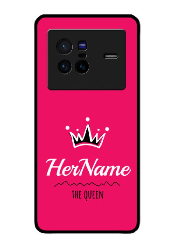 Vivo X80 5G Glass Phone Case Queen with Name
