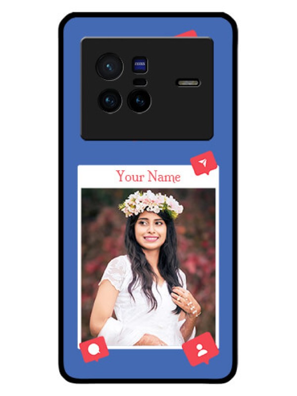 Custom Vivo X80 5G Custom Glass Phone Case - Like Share And Comment Design