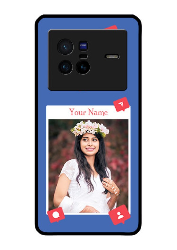 Vivo X80 5G Custom Glass Phone Case - Like Share And Comment Design