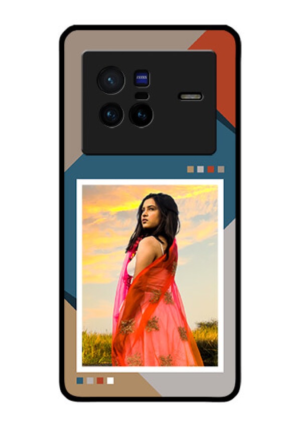 Vivo X80 5G Personalized Glass Phone Case - Retro color pallet Design