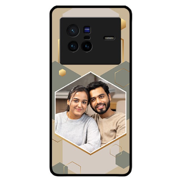Vivo X80 5G Photo Printing on Glass Case - Stylish Hexagon Pattern Design Vivo X80 5G Photo Printing on Glass Case - Stylish Hexagon Pattern Design