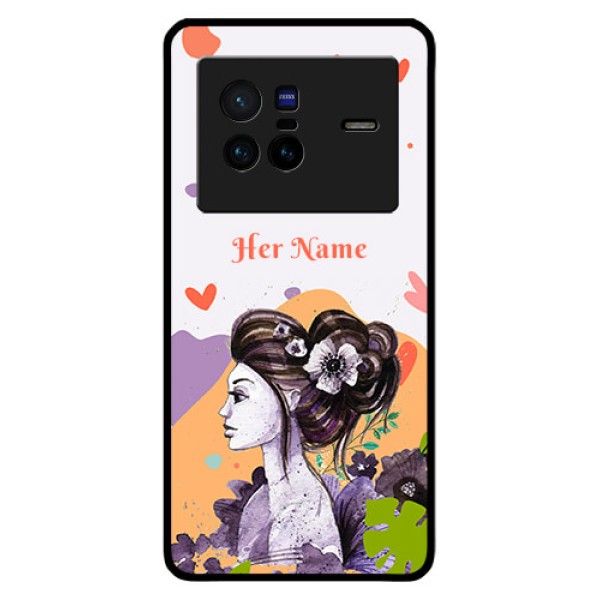Vivo X80 5G Personalized Glass Phone Case - Woman And Nature Design