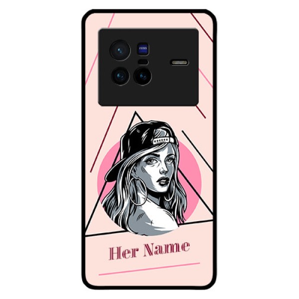 Vivo X80 5G Personalized Glass Phone Case - Rockstar Girl Design