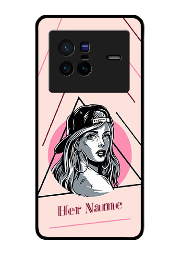 Vivo X80 5G Personalized Glass Phone Case - Rockstar Girl Design