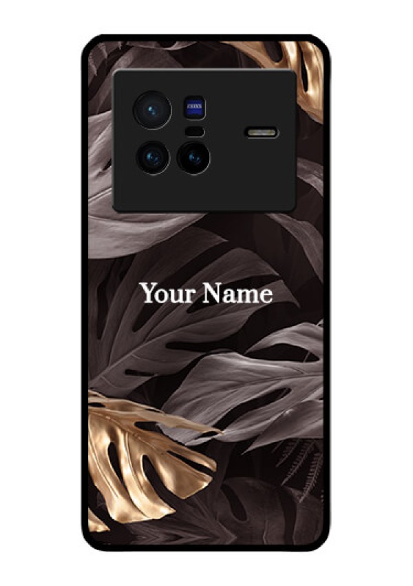 Vivo X80 5G Personalised Glass Phone Case - Wild Leaves digital paint Design