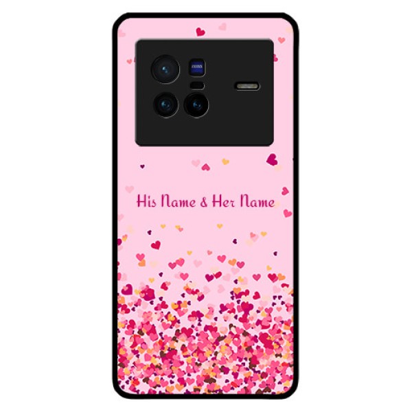 Vivo X80 5G Photo Printing on Glass Case - Floating Hearts Design