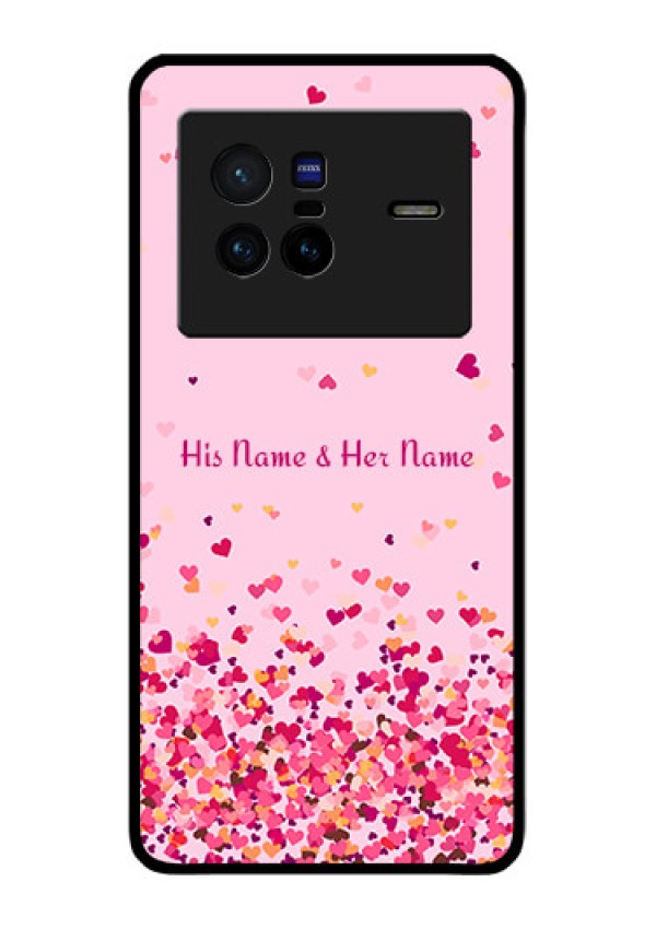 Vivo X80 5G Photo Printing on Glass Case - Floating Hearts Design