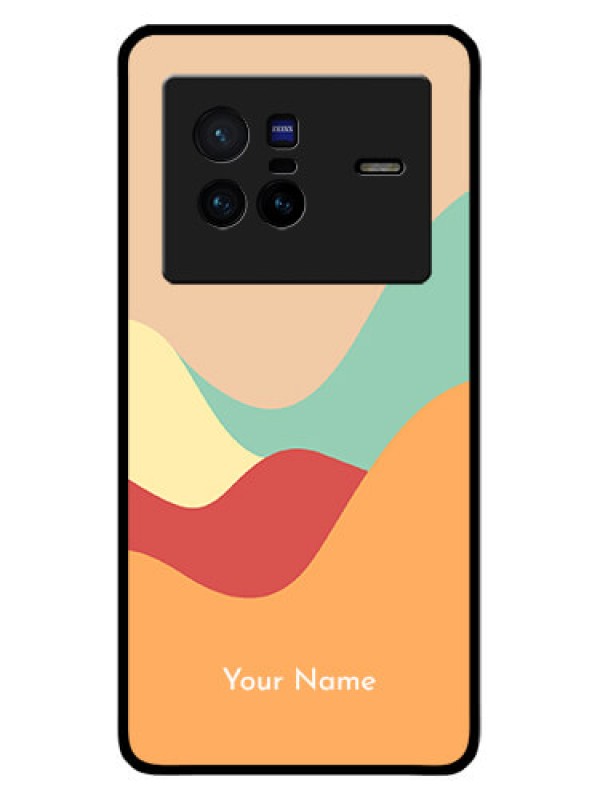 Custom Vivo X80 5G Personalized Glass Phone Case - Ocean Waves Multi-colour Design