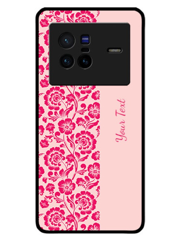 Custom Vivo X80 5G Custom Glass Phone Case - Attractive Floral Pattern Design